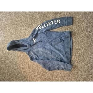 Hollister Blue Tie-Dye Hoodie Sweatshirt Size Small